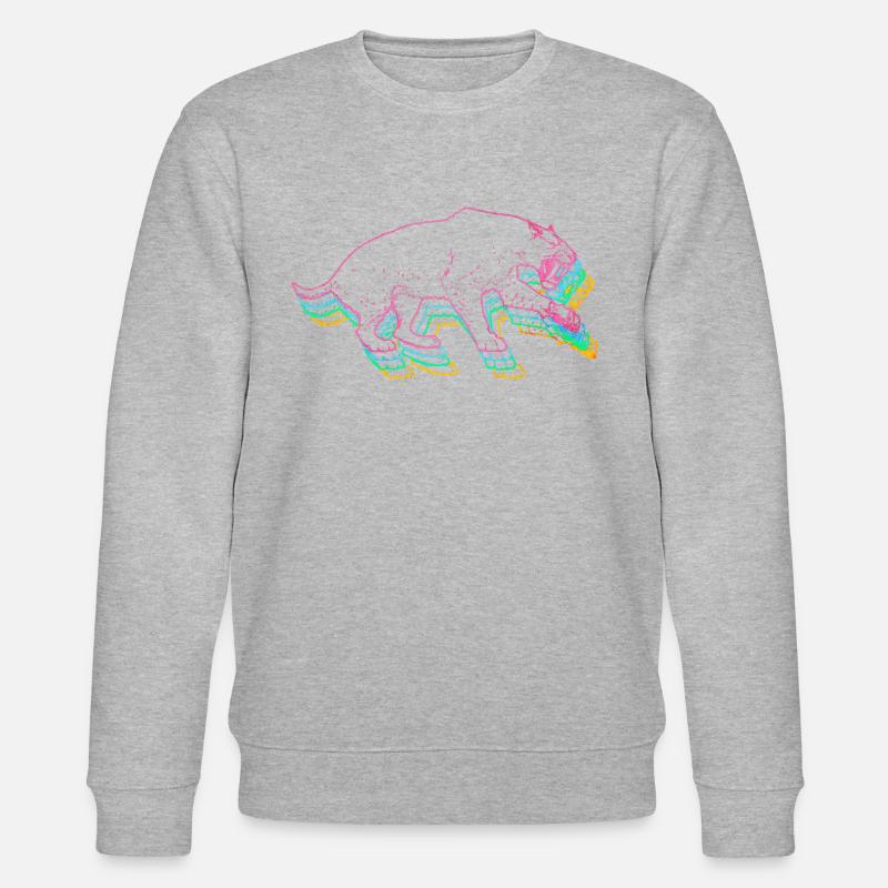 Sabre-toothed tiger - Stanley/Stella CHANGER Unisex Organic Sweatshirt - heather grey