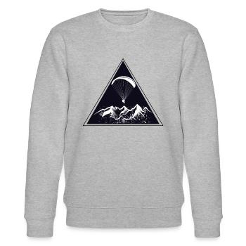 Paraglider paragliding triangle - Stanley/Stella CHANGER Unisex Organic Sweatshirt - heather grey - Front - Nik (191cm) & Marisol (170cm)