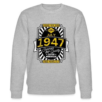 1947 JULY - Stanley/Stella CHANGER Unisex Organic Sweatshirt - heather grey - Front - Nik (191cm) & Marisol (170cm)