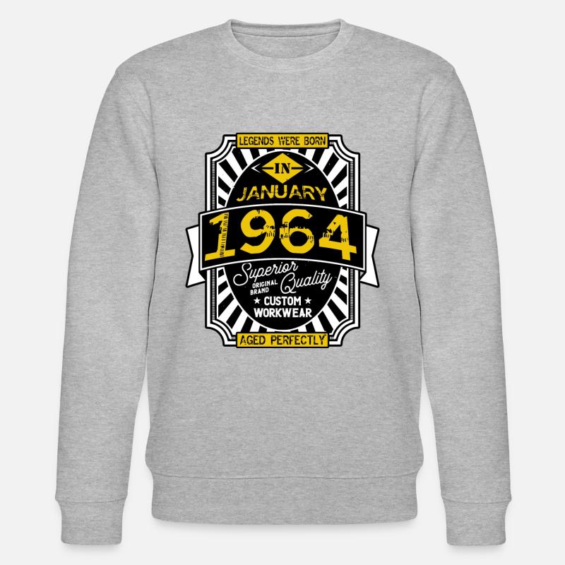 JANUAR 1964 - Stanley/Stella Unisex Bio-Sweatshirt CHANGER  - Grau meliert