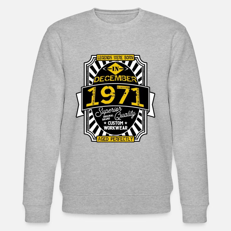 1971 DEZEMBER - Stanley/Stella Unisex Bio-Sweatshirt CHANGER  - Grau meliert