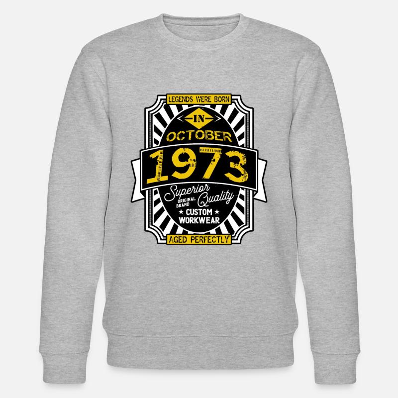 1973 OCTOBER - Sweat bio CHANGER Stanley/Stella Unisexe - gris chiné