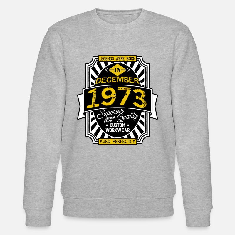 1973 DECEMBER - Sweat bio CHANGER Stanley/Stella Unisexe - gris chiné