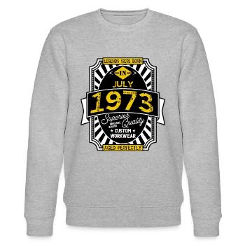 1973 JULI - Stanley/Stella Unisex Bio-Sweatshirt CHANGER  - Grau meliert - Vorne - Nik (191cm) & Marisol (170cm)