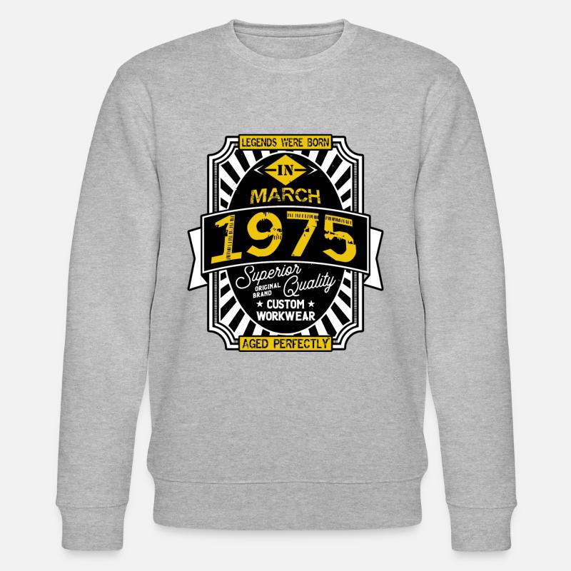 1975 MÄRZ - Stanley/Stella Unisex Bio-Sweatshirt CHANGER  - Grau meliert