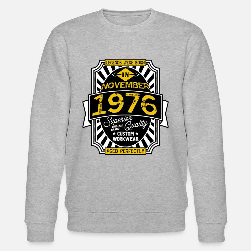 1976 NOVEMBER - Sweat bio CHANGER Stanley/Stella Unisexe - gris chiné