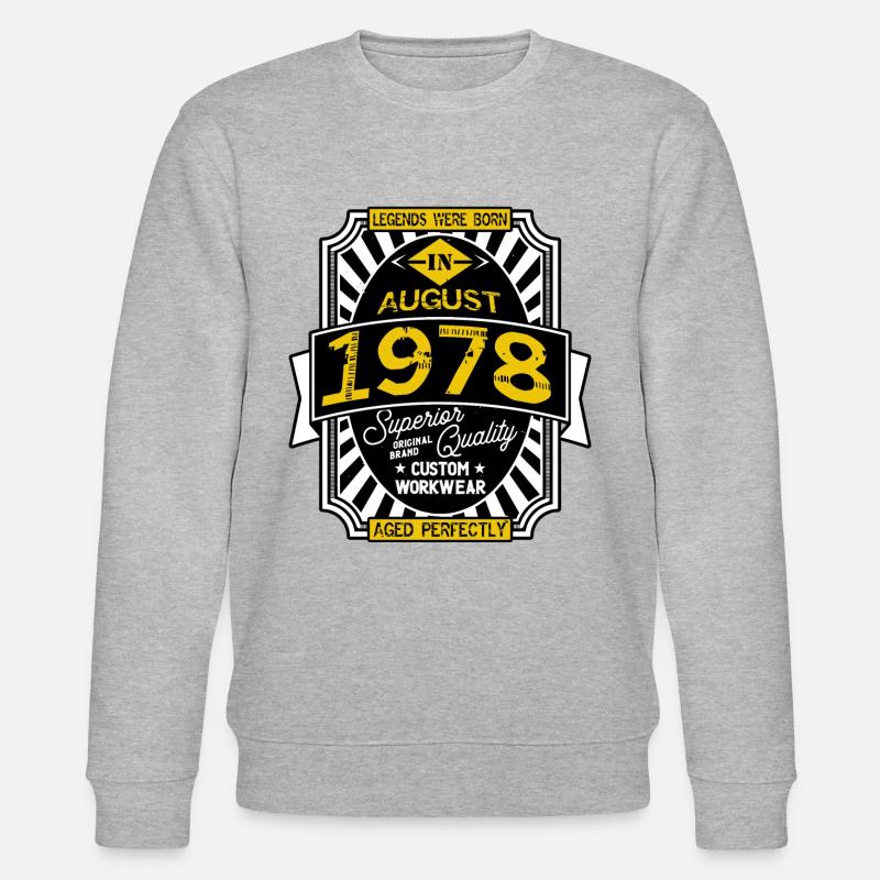 1978 AUGUST - Sweat bio CHANGER Stanley/Stella Unisexe - gris chiné