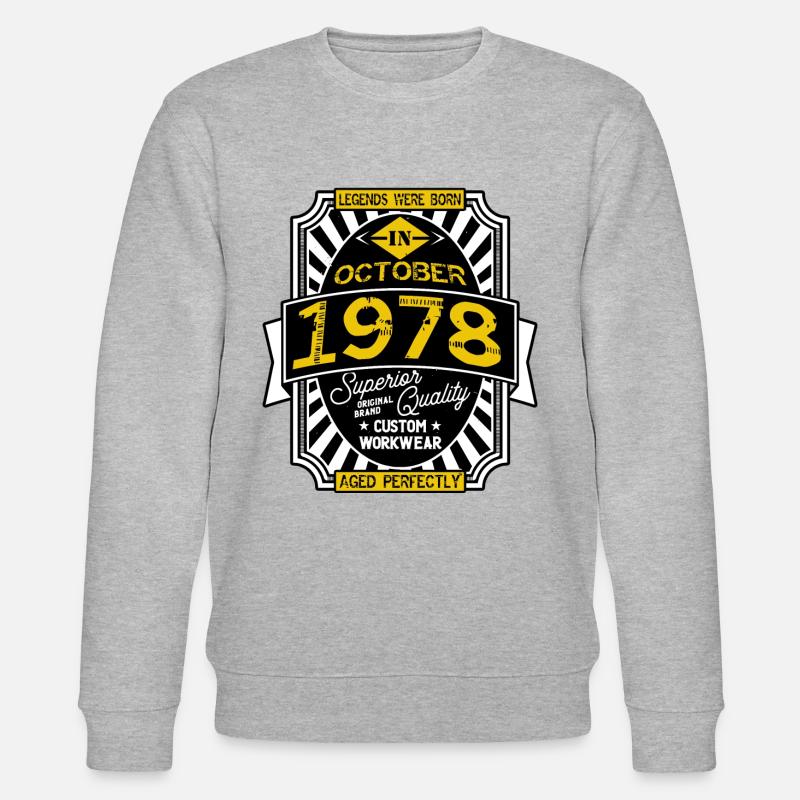 1978 OCTOBER - Sweat bio CHANGER Stanley/Stella Unisexe - gris chiné