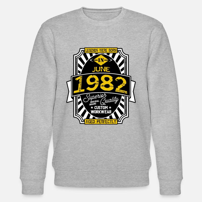 1982 JUNE - Sweat bio CHANGER Stanley/Stella Unisexe - gris chiné