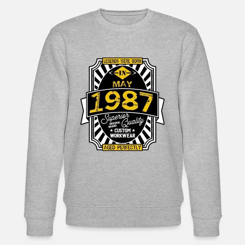 1987 MAY - Sweat bio CHANGER Stanley/Stella Unisexe - gris chiné