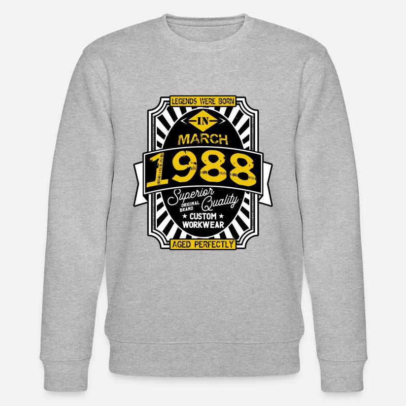 1988 MARCH - Sweat bio CHANGER Stanley/Stella Unisexe - gris chiné