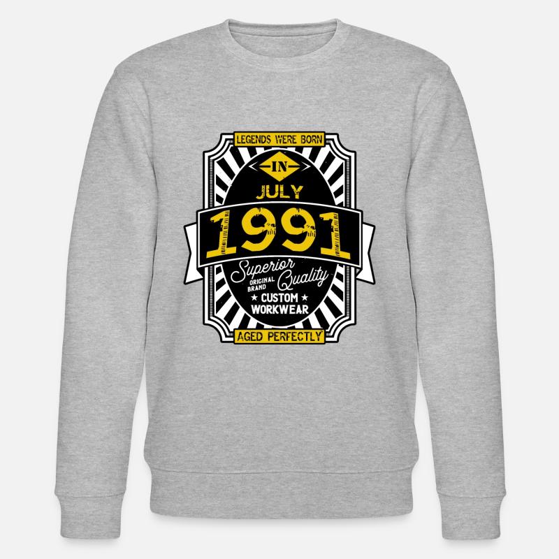 1991 JULY - Sweat bio CHANGER Stanley/Stella Unisexe - gris chiné