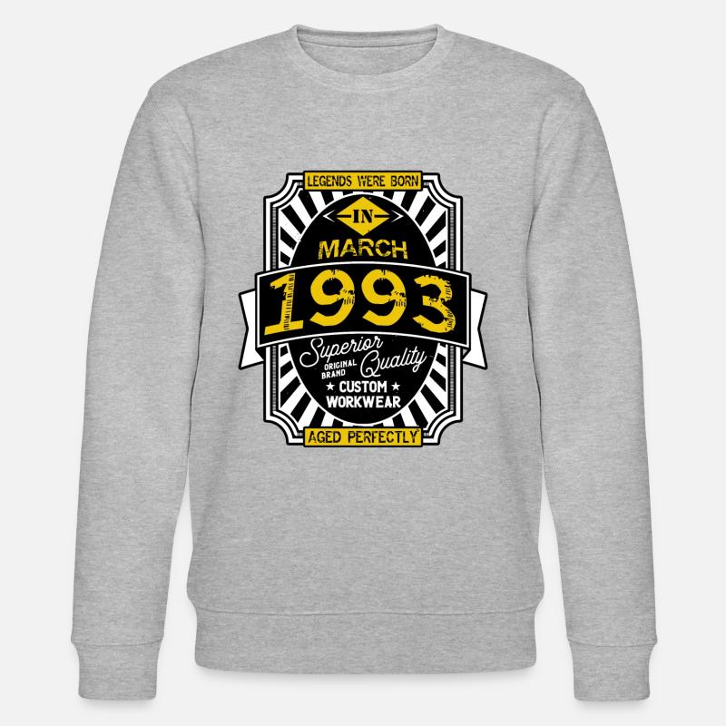 1993 MARCH - Sweat bio CHANGER Stanley/Stella Unisexe - gris chiné
