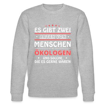 Ecologist gift - two types of... design - Stanley/Stella CHANGER Unisex Organic Sweatshirt - heather grey - Front - Nik (191cm) & Marisol (170cm)