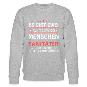 Paramedic Gift - Two Types of... Design - Stanley/Stella CHANGER Unisex Organic Sweatshirt - heather grey - Front - Nik (191cm) & Marisol (170cm)