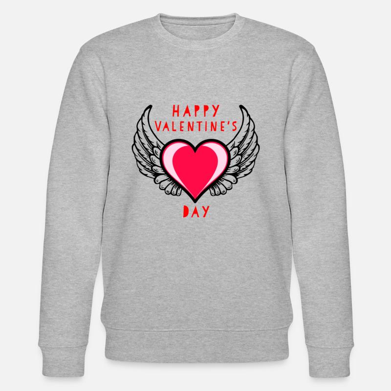 Saint-Valentin, Saint-Valentin, Saint-Valentin - Sweat bio CHANGER Stanley/Stella Unisexe - gris chiné