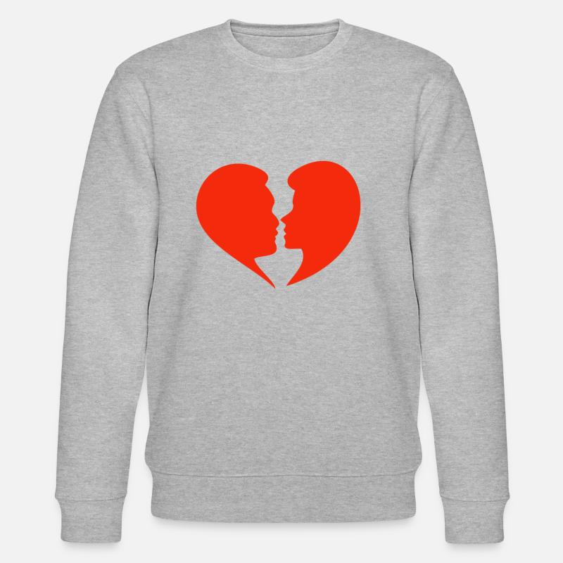 Saint-Valentin, Saint-Valentin, Saint-Valentin - Sweat bio CHANGER Stanley/Stella Unisexe - gris chiné