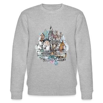 Goods on the Müritz - Stanley/Stella CHANGER Unisex Organic Sweatshirt - heather grey - Front - Nik (191cm) & Marisol (170cm)