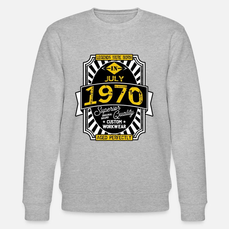 1970 JULY - Sweat bio CHANGER Stanley/Stella Unisexe - gris chiné