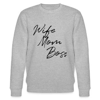 Femme Maman Boss - Sweat bio CHANGER Stanley/Stella Unisexe - gris chiné - Devant - Nik (191cm) & Marisol (170cm)
