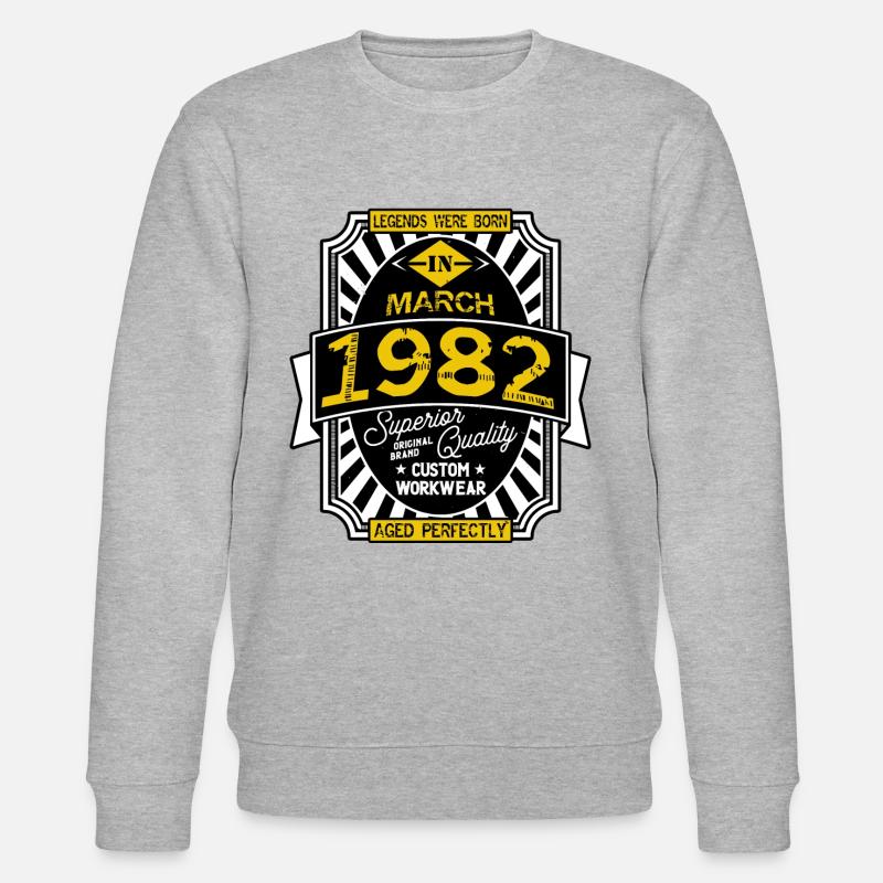 1982 MÄRZ - Stanley/Stella Unisex Bio-Sweatshirt CHANGER  - Grau meliert
