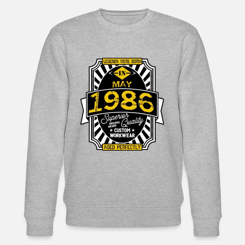 1986 MAY - Sweat bio CHANGER Stanley/Stella Unisexe - gris chiné