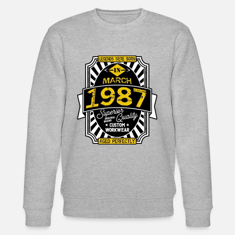 1987 MARCH - Sweat bio CHANGER Stanley/Stella Unisexe - gris chiné