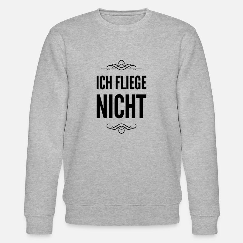 ich bin gegen das Fliegen - Stanley/Stella Unisex Bio-Sweatshirt CHANGER  - Grau meliert