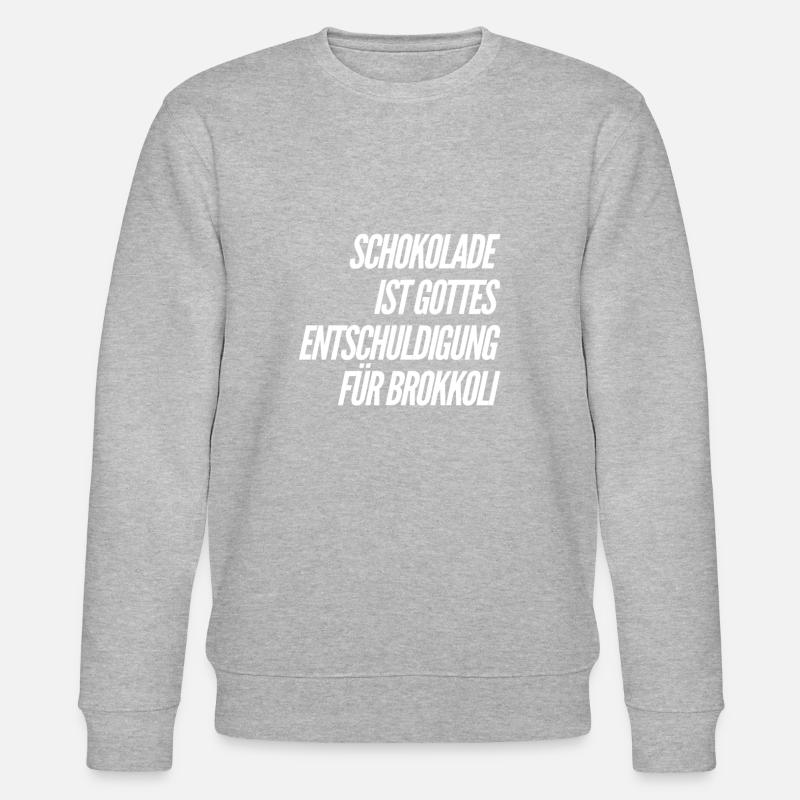 Brokkoli oder Schokolade? - Stanley/Stella Unisex Bio-Sweatshirt CHANGER  - Grau meliert
