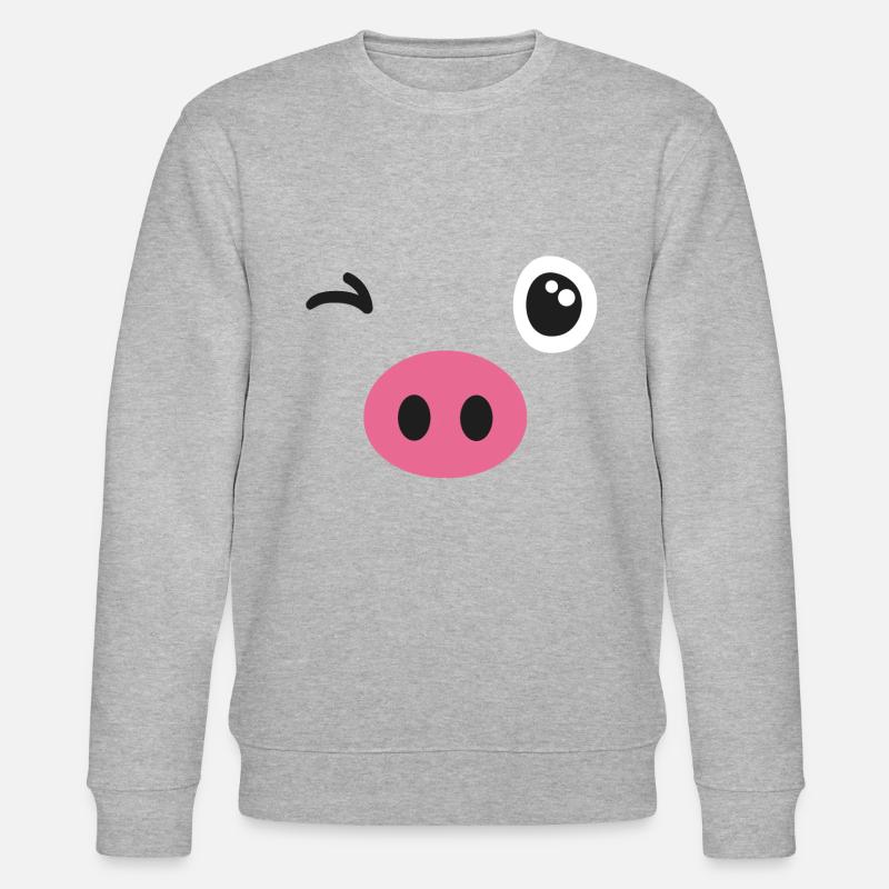 Schwein Kostüm - Stanley/Stella Unisex Bio-Sweatshirt CHANGER  - Grau meliert