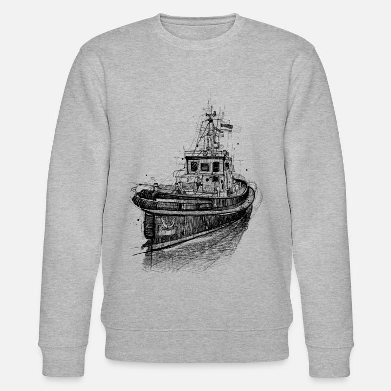 Dessin de remorqueur - Sweat bio CHANGER Stanley/Stella Unisexe - gris chiné