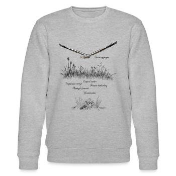 Montagu’s harrier - Stanley/Stella CHANGER Unisex Organic Sweatshirt - heather grey - Front - Nik (191cm) & Marisol (170cm)