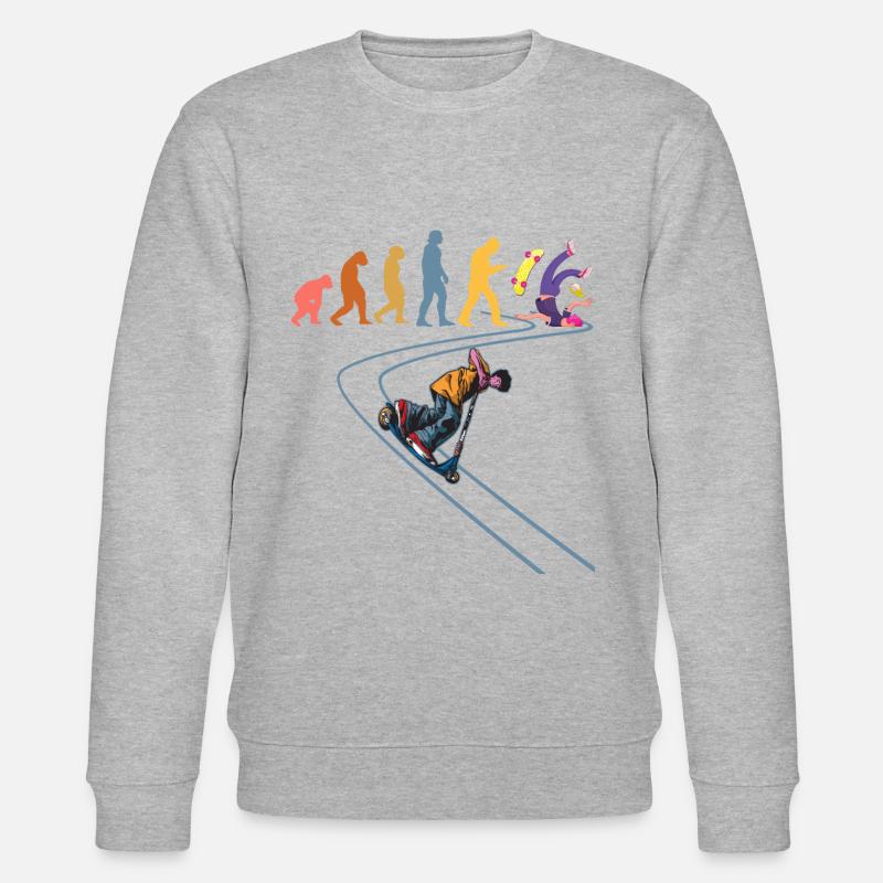 Tretroller Stuntscooter Rollen Stunt-Roller - Stanley/Stella Unisex Bio-Sweatshirt CHANGER  - Grau meliert