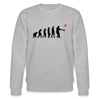 Kricketspieler Cricket-game Evolution - Stanley/Stella Unisex Bio-Sweatshirt CHANGER  - Grau meliert - Vorne - Nik (191cm) & Marisol (170cm)