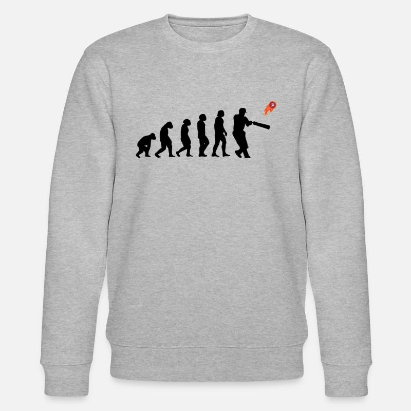 Cricketer Cricket-game Evolution - Stanley/Stella CHANGER Unisex Organic Sweatshirt - heather grey