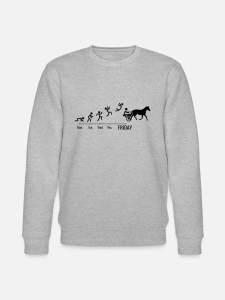 Travhäst Trat Racing Helghästar - Ekologisk sweatshirt CHANGER unisex från Stanley/Stella - gråmelerad