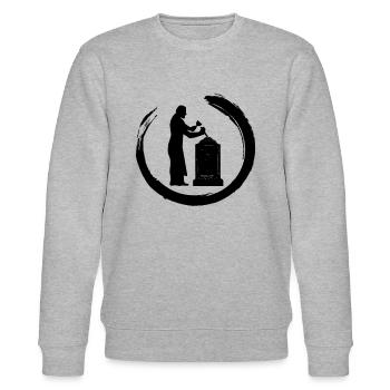 Bildhauer Handwerker Steinbildhauer Grabsteine - Stanley/Stella Unisex Bio-Sweatshirt CHANGER  - Grau meliert - Vorne - Nik (191cm) & Marisol (170cm)