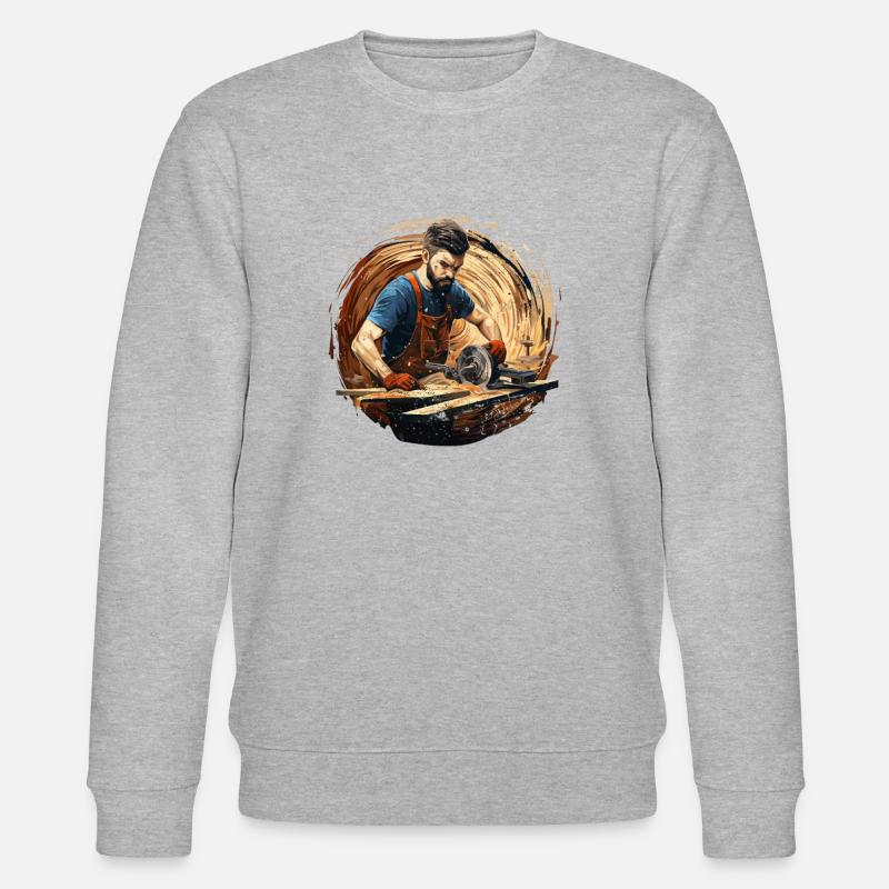 Handwerker Zimmermann-Holzarbeit Zimmerer - Stanley/Stella Unisex Bio-Sweatshirt CHANGER  - Grau meliert