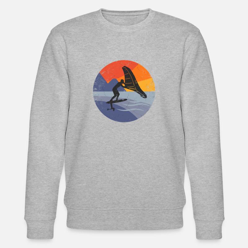 Wingfoil-Surfer Wingfoiling Hydrofoil Kitefoil - Stanley/Stella Unisex Bio-Sweatshirt CHANGER - Grau meliert
