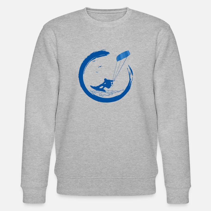 Kitesurf Kiteboard Kitesurfen Kite-Surf-board - Stanley/Stella Unisex Bio-Sweatshirt CHANGER  - Grau meliert