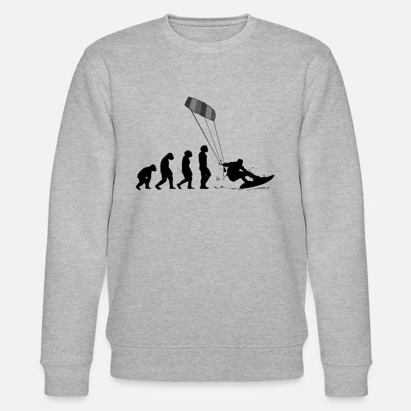 Kitesurf Kiteboard Kitesurfing Kite-Surf Evolution - Stanley/Stella CHANGER Unisex Organic Sweatshirt - heather grey