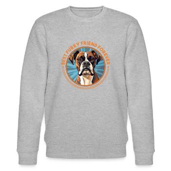 Boxer-Hunderasse Hundehalter lustige Sprüche - Stanley/Stella Unisex Bio-Sweatshirt CHANGER  - Grau meliert - Vorne - Nik (191cm) & Marisol (170cm)