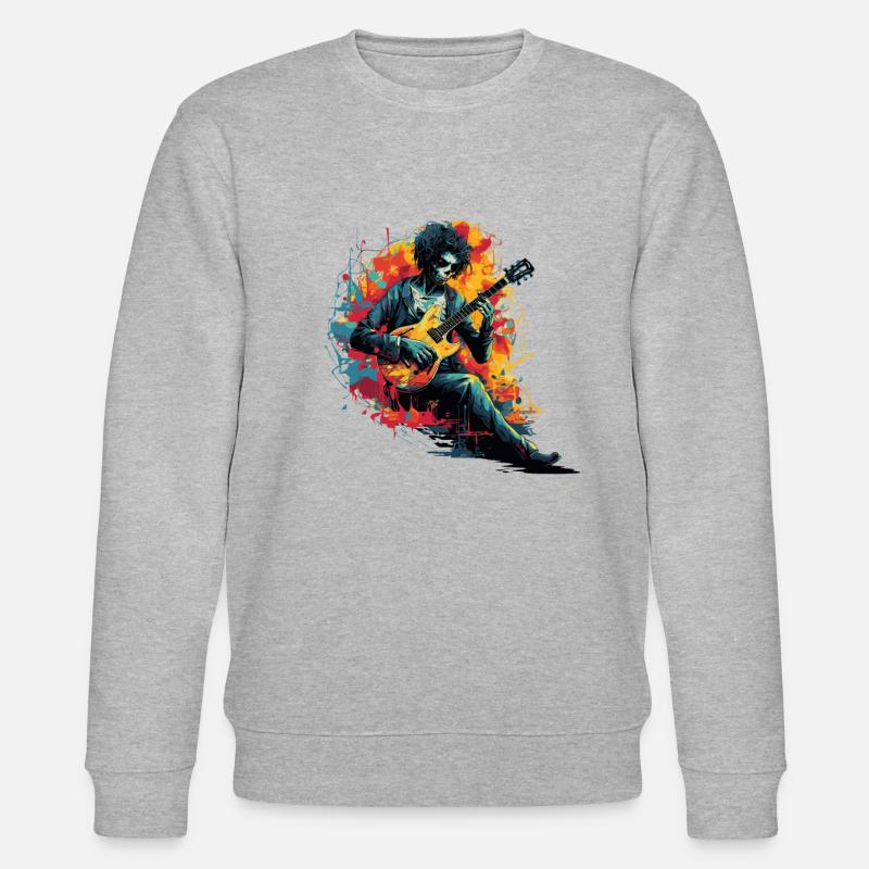 Gitarristen-tshirt E-Gitarren-Saiten - Stanley/Stella Unisex Bio-Sweatshirt CHANGER  - Grau meliert