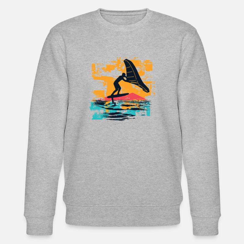 Wingfoil-Surfer Wingfoiling Hydrofoil Kitefoil - Stanley/Stella Unisex Bio-Sweatshirt CHANGER - Grau meliert