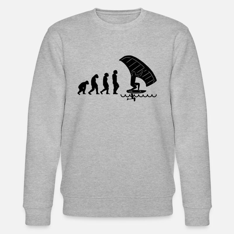 Wingfoil Surfer Wingfoiling Hydrofoil Evolution - Stanley/Stella CHANGER Unisex Organic Sweatshirt - heather grey