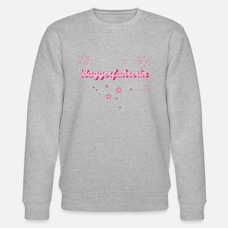 Bagger-Fahrer Abschluss-Geschenk Baggerfahrerin - Stanley/Stella Unisex Bio-Sweatshirt CHANGER  - Grau meliert