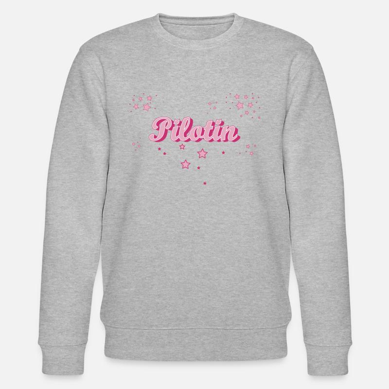 Flugzeug Abschluss-Geschenk Pilotin - Stanley/Stella Unisex Bio-Sweatshirt CHANGER  - Grau meliert