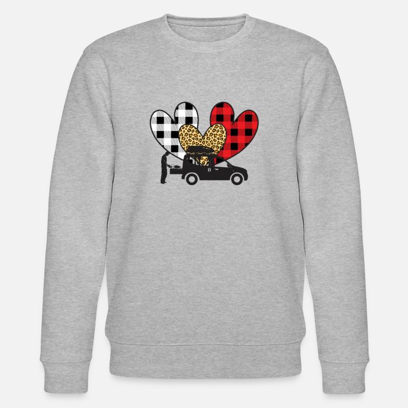 Minicamper Herzen Camping-Camper Microcamper - Stanley/Stella Unisex Bio-Sweatshirt CHANGER  - Grau meliert