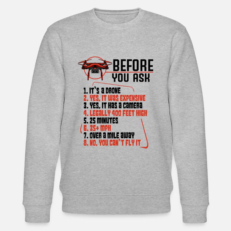 drones - Stanley/Stella CHANGER Unisex Organic Sweatshirt - heather grey