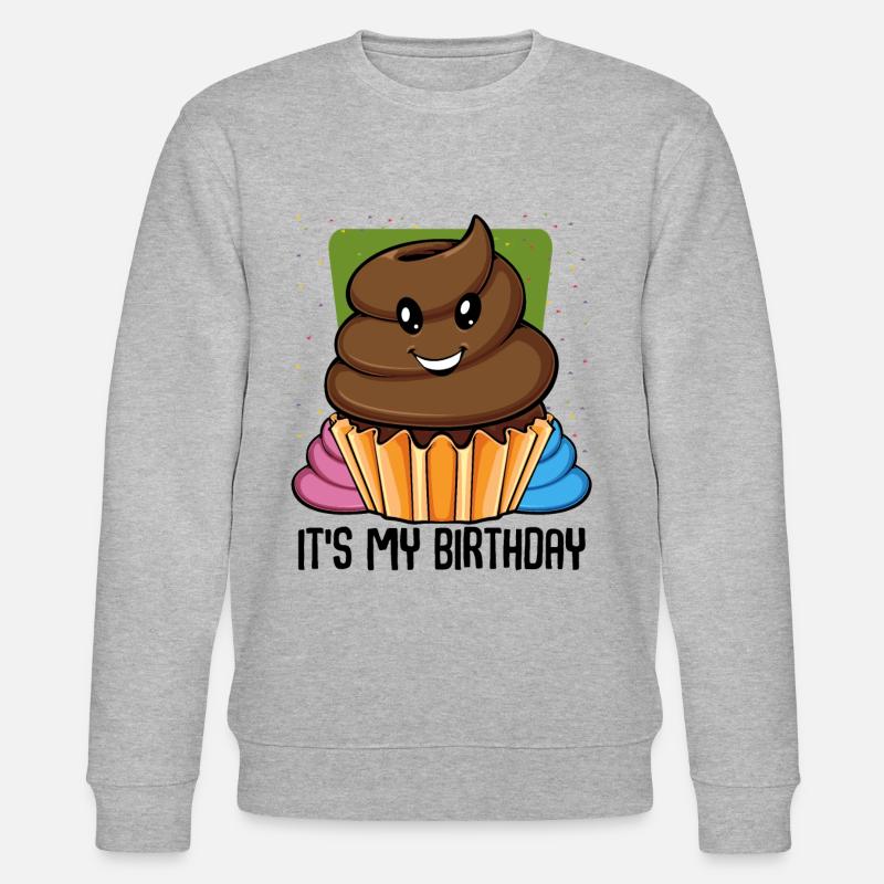 Drôle de cupcake de caca - Sweat bio CHANGER Stanley/Stella Unisexe - gris chiné